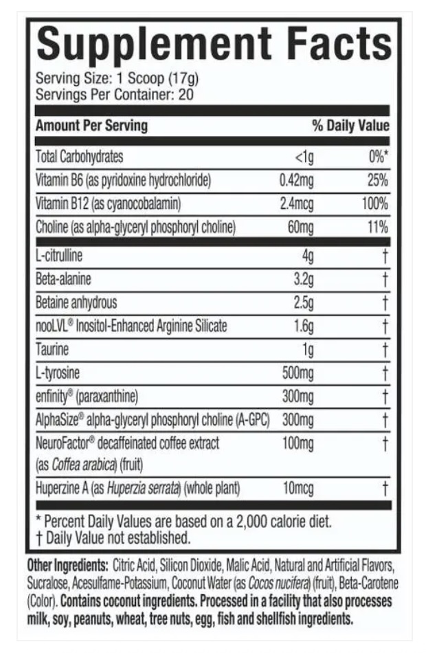 MT EUPHORIC PRE-WORKOUT 20 SERV
