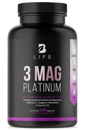 BLIFE 3 Mag Platinum | Mezcla de Citrato, Glicinato y L-Treonato de Magnesio 240 caps 500 mg